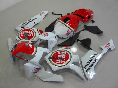 Best 2005-2006 Pearl White Lucky Strike Honda CBR600RR Motorcycle Fairings MF3016