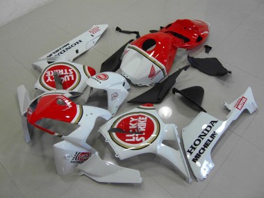 Best 2005-2006 Pearl White Lucky Strike Honda CBR600RR Motorcycle Fairings MF3016