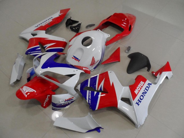 Best 2005-2006 White Blue Red Motul HRC Honda CBR600RR Moto Fairings Best 2005-2006 White Blue Red Motul HRC Honda CBR600RR Moto Fairings