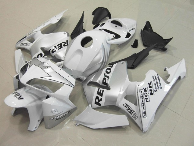 Best 2005-2006 Repsol White Silver Honda CBR600RR Bike Fairing Kit Best 2005-2006 Repsol White Silver Honda CBR600RR Bike Fairing Kit