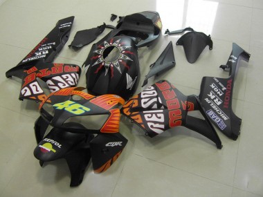 Best 2005-2006 Rossi Matte Black Honda CBR600RR Motorcycle Fairings Kits