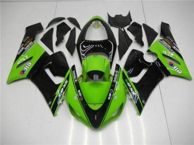 Best 2005-2006 Green Kawasaki ZX6R Motorcycle Fairings Kit