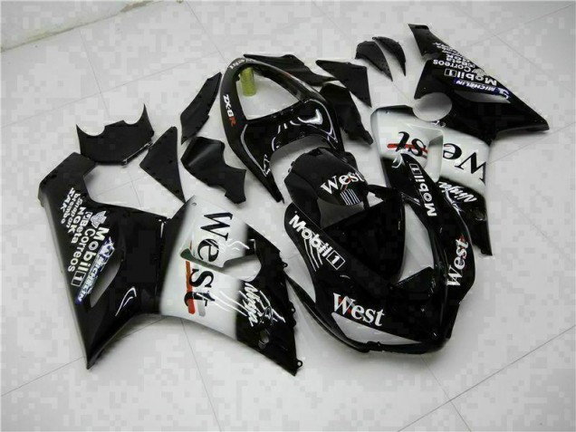 Best 2005-2006 Black Kawasaki ZX6R Bike Fairings