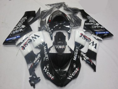Best 2005-2006 White Black Kawasaki ZX6R Motorcycle Fairing