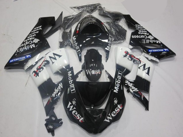 Best 2005-2006 White Black Kawasaki ZX6R Motorcycle Fairing Best 2005-2006 White Black Kawasaki ZX6R Motorcycle Fairing