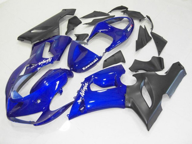 Best 2005-2006 Blue Black Kawasaki ZX6R Motorcycle Fairing