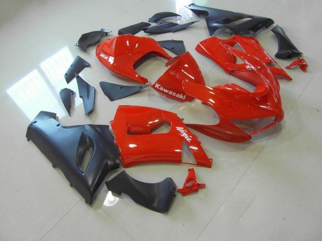 Best 2005-2006 Red and Matte Black Kawasaki ZX6R Bike Fairings Best 2005-2006 Red and Matte Black Kawasaki ZX6R Bike Fairings