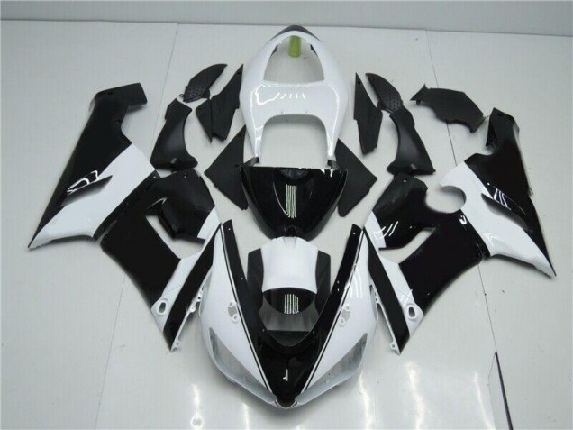 Best 2005-2006 Black White Kawasaki ZX6R Moto Fairings
