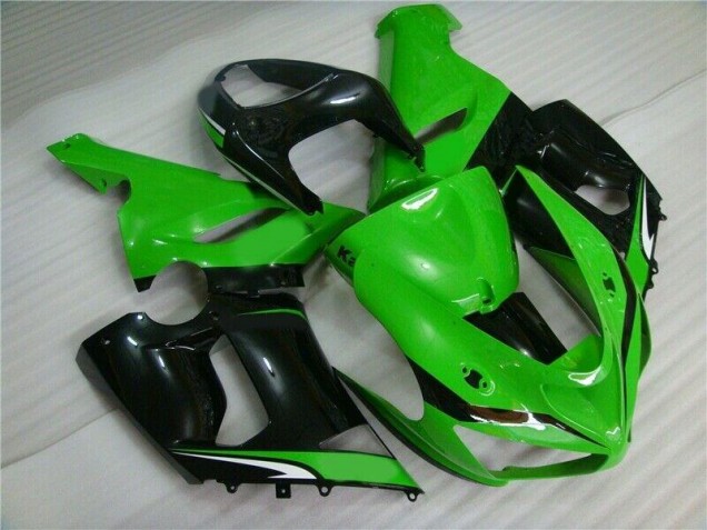 Best 2005-2006 Green White Black Kawasaki ZX6R Motorcyle Fairings