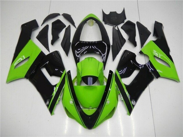 Best 2005-2006 Green Black Kawasaki ZX6R Motor Fairings Best 2005-2006 Green Black Kawasaki ZX6R Motor Fairings