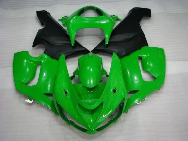 Best 2005-2006 Green Matte Black Kawasaki ZX6R Motorcycle Fairing