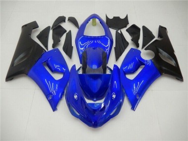 Best 2005-2006 Blue Kawasaki ZX6R Bike Fairings