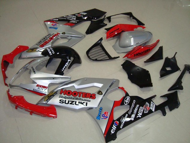 Best 2005-2006 Silver and Red Suzuki GSXR 1000 Motorcycle Fairings Kits Best 2005-2006 Silver and Red Suzuki GSXR 1000 Motorcycle Fairings Kits