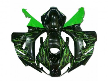 Best 2006-2007 Green Flame Black Honda CBR1000RR Moto Fairings