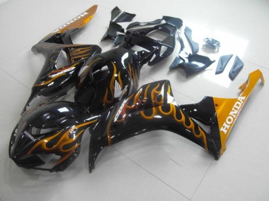 Best 2006-2007 Gold Flame Honda CBR1000RR Motorcycle Fairings Kits