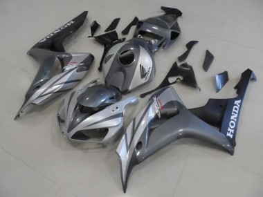 Best 2006-2007 Grey Silver and Matte Black Honda CBR1000RR Motor Fairings