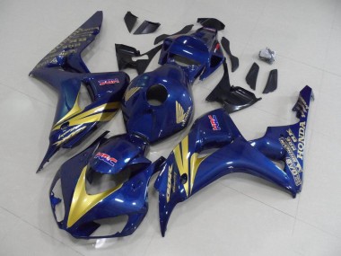 Best 2006-2007 Dark Blue with Gold Stripe Honda CBR1000RR Motorcycle Fairing Kits