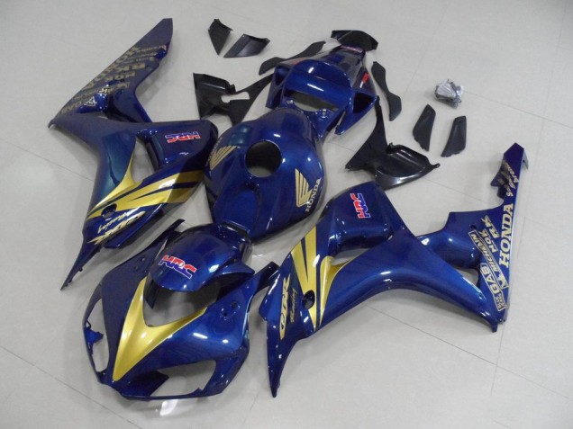 Best 2006-2007 Dark Blue with Gold Stripe Honda CBR1000RR Motorcycle Fairing Kits Best 2006-2007 Dark Blue with Gold Stripe Honda CBR1000RR Motorcycle Fairing Kits