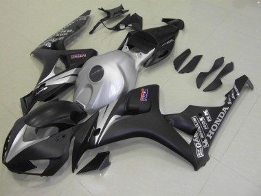 Best 2006-2007 Matte Black Silver Honda CBR1000RR Motorcycle Fairing Kit