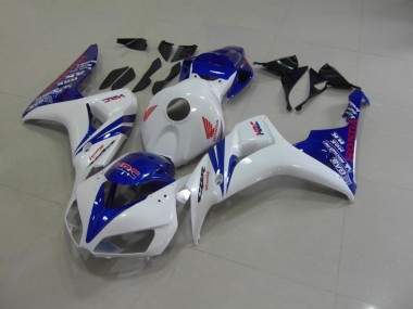 Best 2006-2007 Pearl White Blue Honda CBR1000RR Motorcycle Fairings Kits