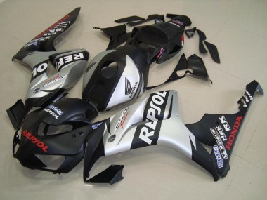Best 2006-2007 Matte Black Silver Repsol Honda CBR1000RR Replacement Fairings