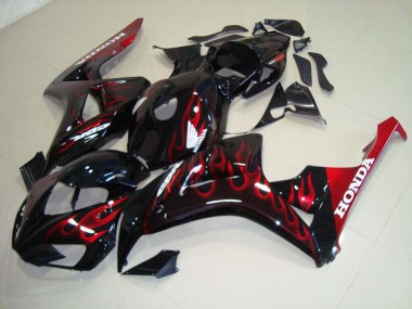 Best 2006-2007 Red Flame Honda CBR1000RR Motorcylce Fairings