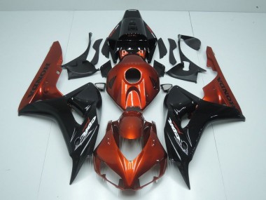 Best 2006-2007 Orange and Black Honda CBR1000RR Motorcycle Fairing