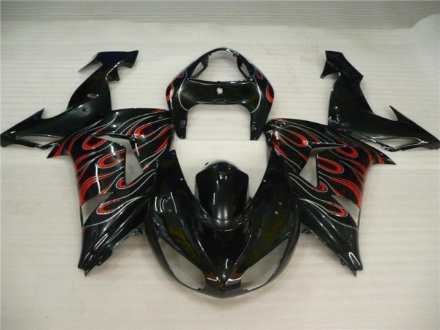 Best 2006-2007 Black Grey Red Kawasaki ZX10R Motorbike Fairing Best 2006-2007 Black Grey Red Kawasaki ZX10R Motorbike Fairing