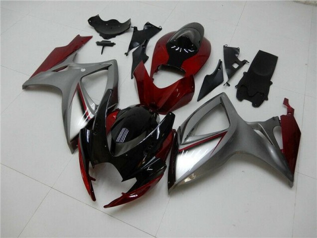 Best 2006-2007 Red Silver Suzuki GSXR 600/750 Bike Fairing Kit Best 2006-2007 Red Silver Suzuki GSXR 600/750 Bike Fairing Kit