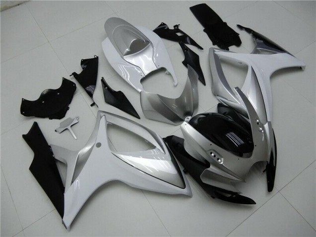 Best 2006-2007 Silver Suzuki GSXR 600/750 Motorcycle Fairings Kits Best 2006-2007 Silver Suzuki GSXR 600/750 Motorcycle Fairings Kits