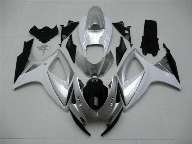 Best 2006-2007 Silver Suzuki GSXR 600/750 Motorcycle Fairings Kits Best 2006-2007 Silver Suzuki GSXR 600/750 Motorcycle Fairings Kits