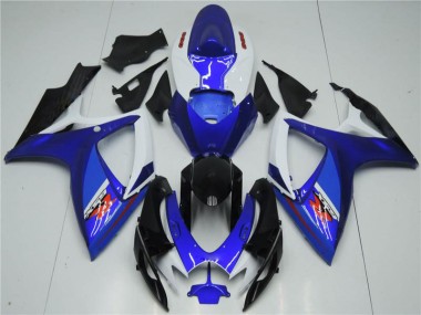 Best 2006-2007 White Blue Suzuki GSXR 600/750 Motorcyle Fairings