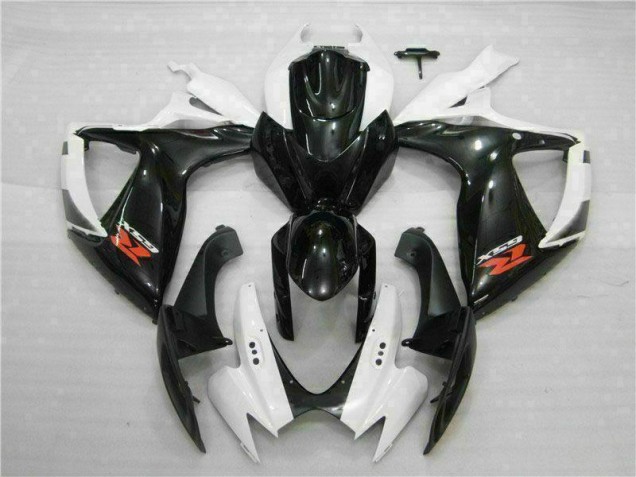 Best 2006-2007 White Black Suzuki GSXR 600/750 Motorcycle Fairings Kit Best 2006-2007 White Black Suzuki GSXR 600/750 Motorcycle Fairings Kit