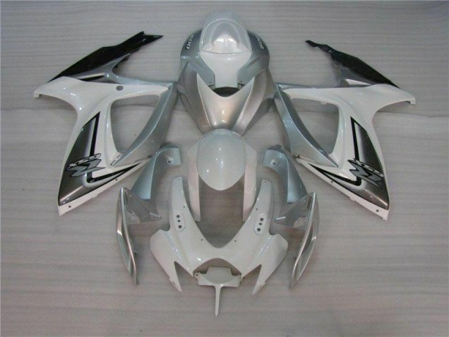 Best 2006-2007 White Silver Suzuki GSXR 600/750 Motorcycle Fairing Best 2006-2007 White Silver Suzuki GSXR 600/750 Motorcycle Fairing