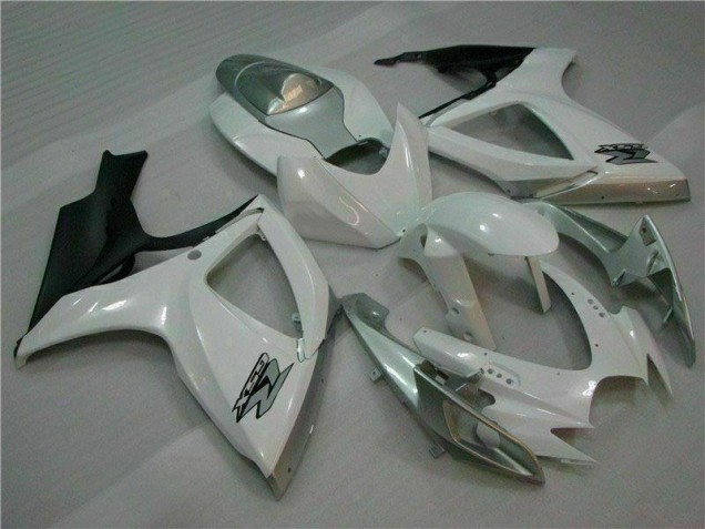 Best 2006-2007 White Silver Suzuki GSXR 600/750 Motorcycle Fairing Kit Best 2006-2007 White Silver Suzuki GSXR 600/750 Motorcycle Fairing Kit