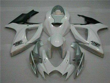 Best 2006-2007 White Silver Suzuki GSXR 600/750 Motorcycle Fairing Kit