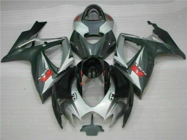 Best 2006-2007 Silver Black Suzuki GSXR 600/750 Motorcycle Fairings Kits