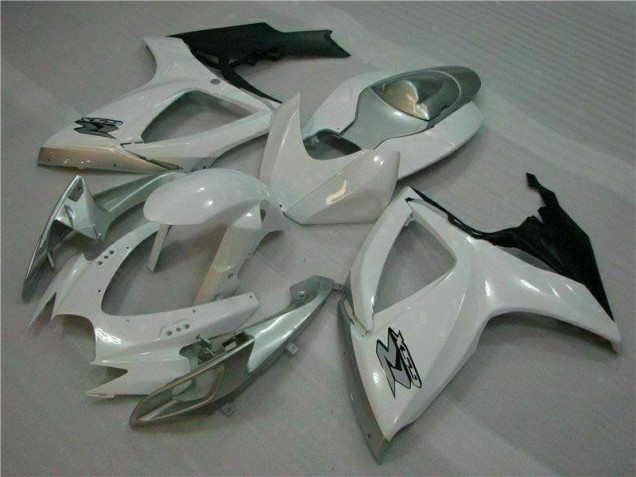 Best 2006-2007 White Silver Suzuki GSXR 600/750 Motorcycle Fairings Kit Best 2006-2007 White Silver Suzuki GSXR 600/750 Motorcycle Fairings Kit