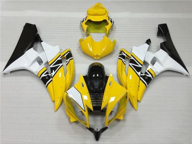 Best 2006-2007 Yellow White Black Yamaha YZF R6 Motorbike Fairing Kits Best 2006-2007 Yellow White Black Yamaha YZF R6 Motorbike Fairing Kits