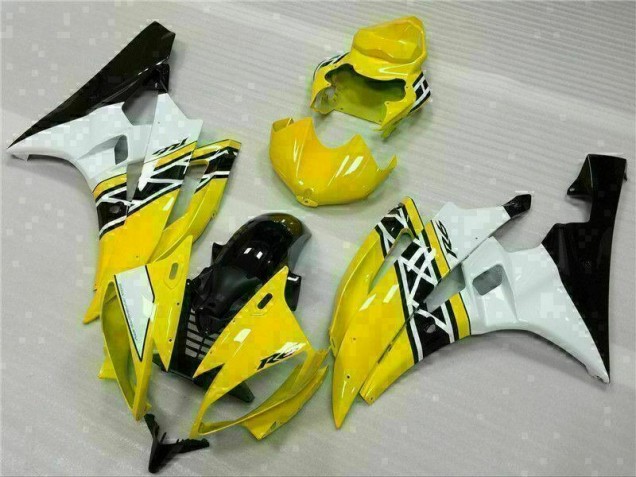 Best 2006-2007 Yellow White Black Yamaha YZF R6 Motorcylce Fairings