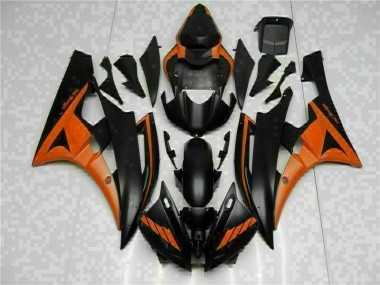 Best 2006-2007 Orange Black Yamaha YZF R6 Bike Fairing