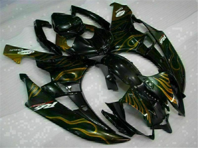 Best 2006-2007 Black Yamaha YZF R6 Bike Fairing Kit