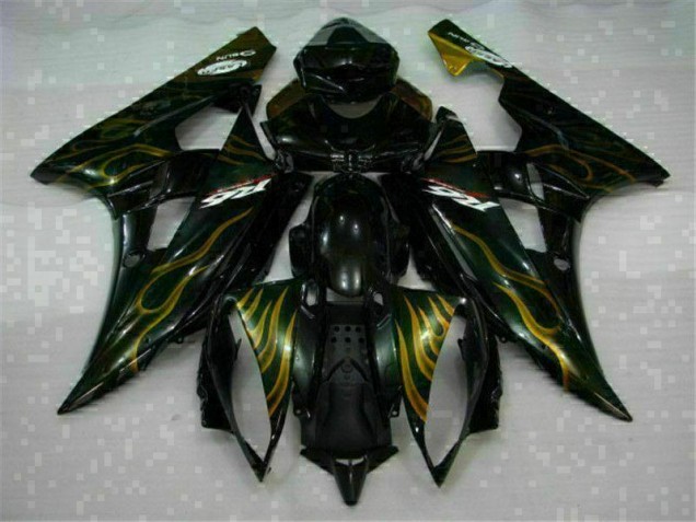 Best 2006-2007 Black Yamaha YZF R6 Bike Fairing Kit