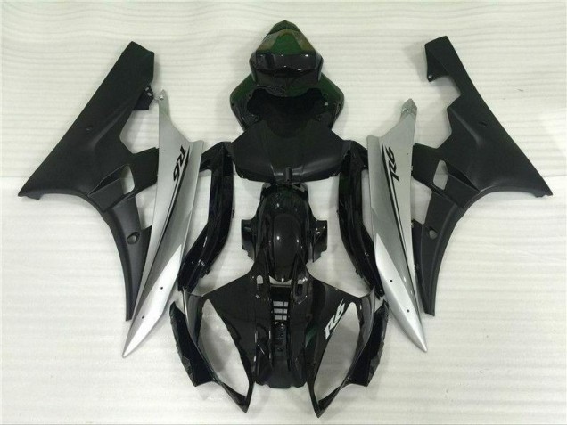 Best 2006-2007 Silver Black Yamaha YZF R6 Motorbike Fairing