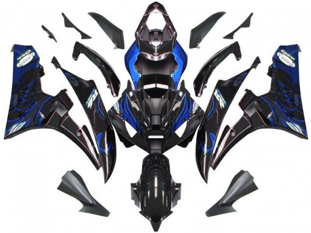 Best 2006-2007 Black Blue Flame Yamaha YZF R6 Motor Bike Fairings