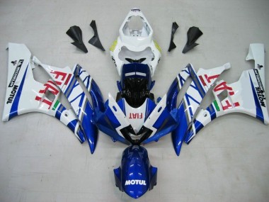 Best 2006-2007 Blue White Motul Red Fiat Yamaha YZF R6 Motorcycle Fairings Kits