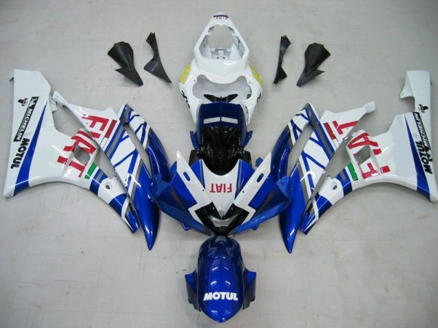 Best 2006-2007 Blue White Motul Red Fiat Yamaha YZF R6 Motorcycle Fairings Kits