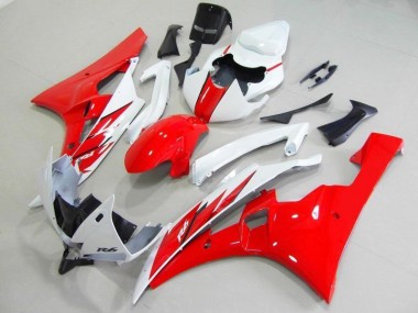 Best 2006-2007 Red White Yamaha YZF R6 Motorcycle Fairings Kit