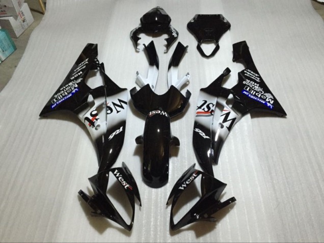 Best 2006-2007 Glossy Black Yamaha YZF R6 Bike Fairing