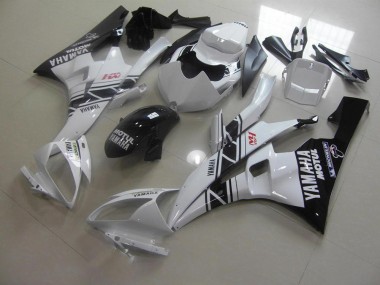 Best 2006-2007 Black White Yamaha YZF R6 Motorcycle Fairing Kits